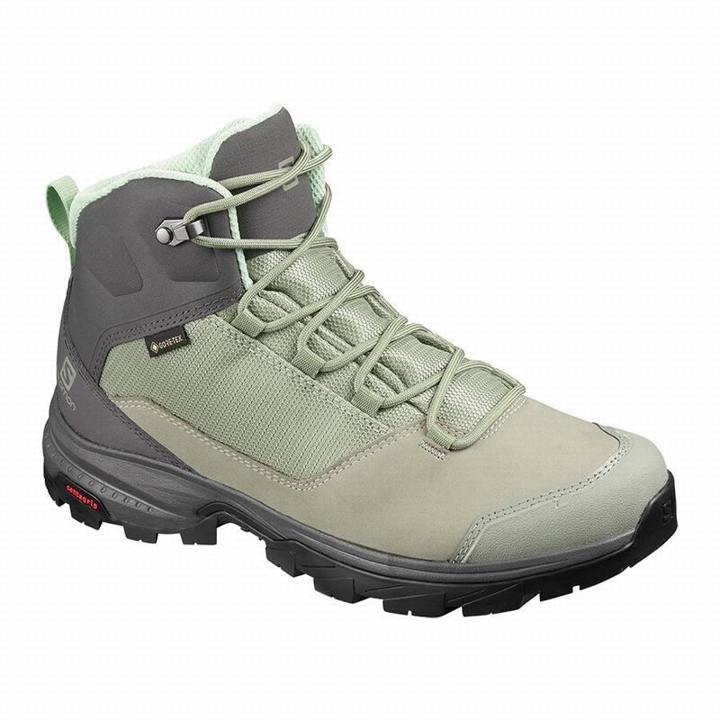 Bottes De Randonnée Salomon Femme Vert / Grise - Salomon OUTWARD GORE-TEX - France (6749-TVIQC)